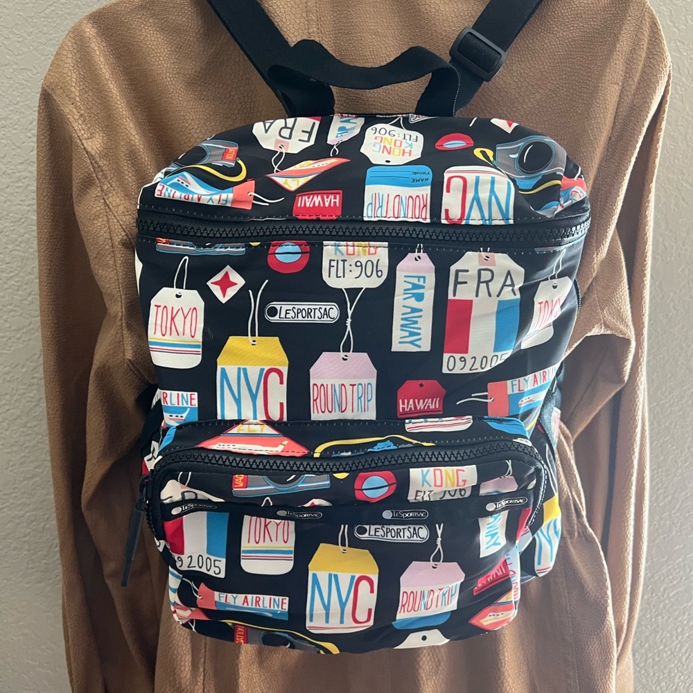 LeSportSac Global Small Packable Lightweight Backpack Airport Airline Bag Tags